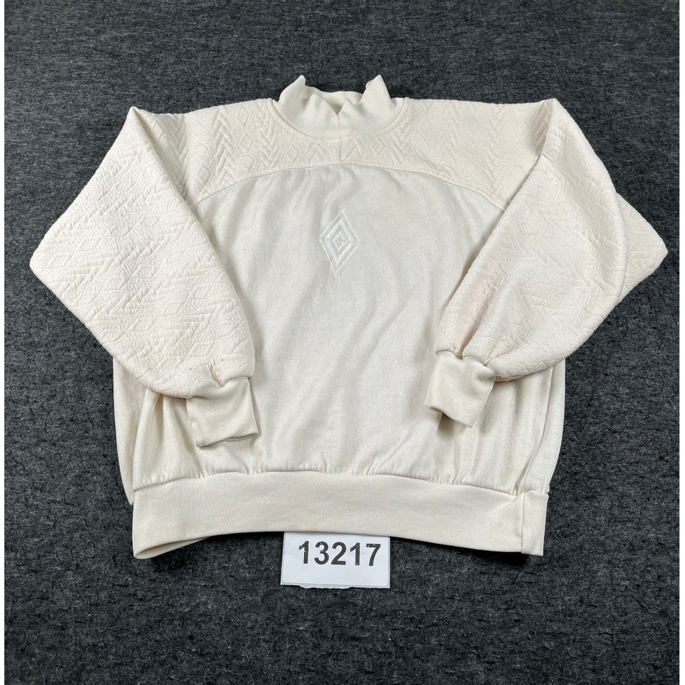 Vintage Choices from Gitano Sweatshirt Womens Medium Cream Mock Neck Casual